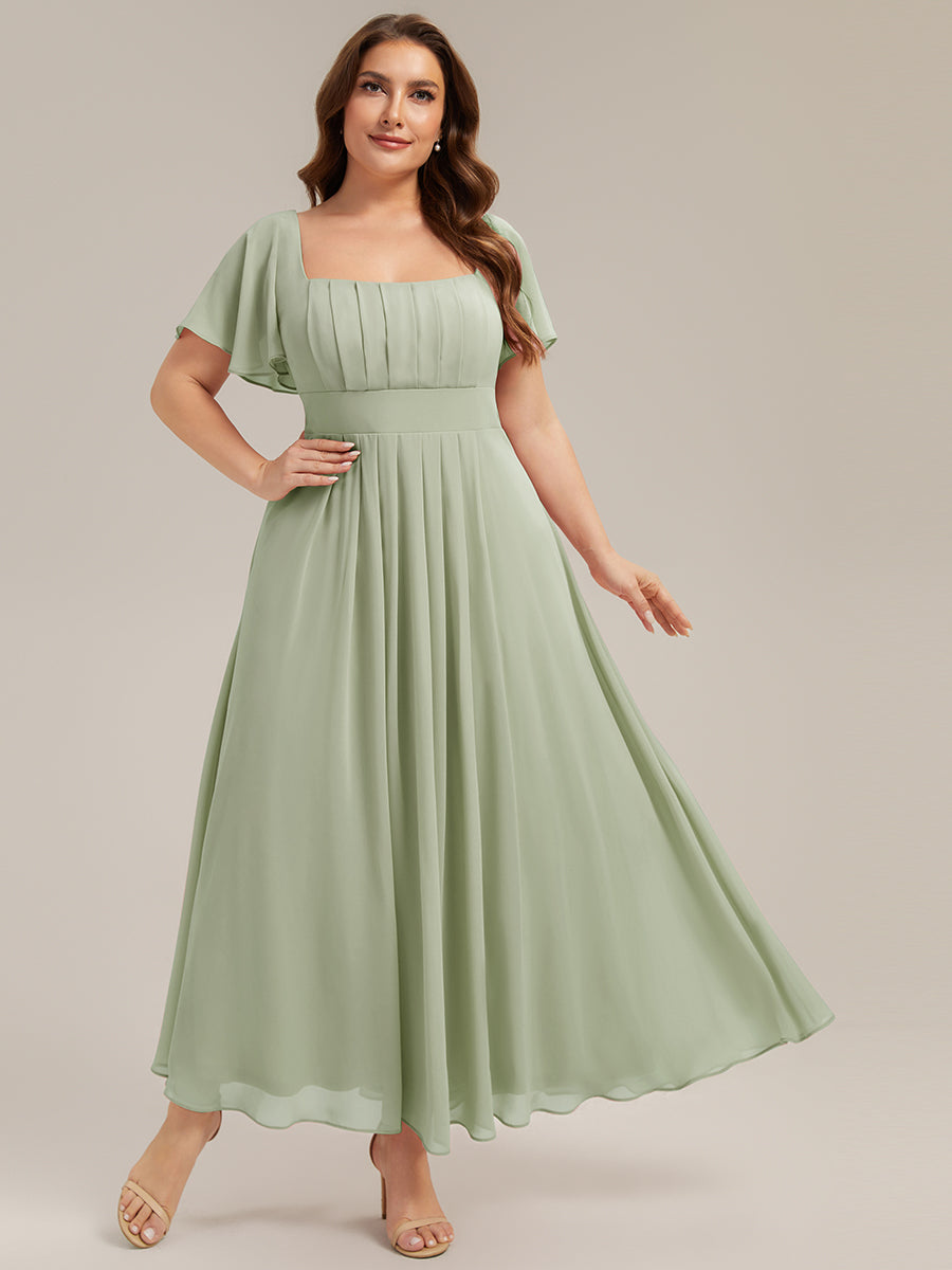 Color=Mint Green | Fast Delivery Short Sleeve Ruffle Backless Ruched A-Line Floor Length Bridesmaid Dresses-Mint Green 30