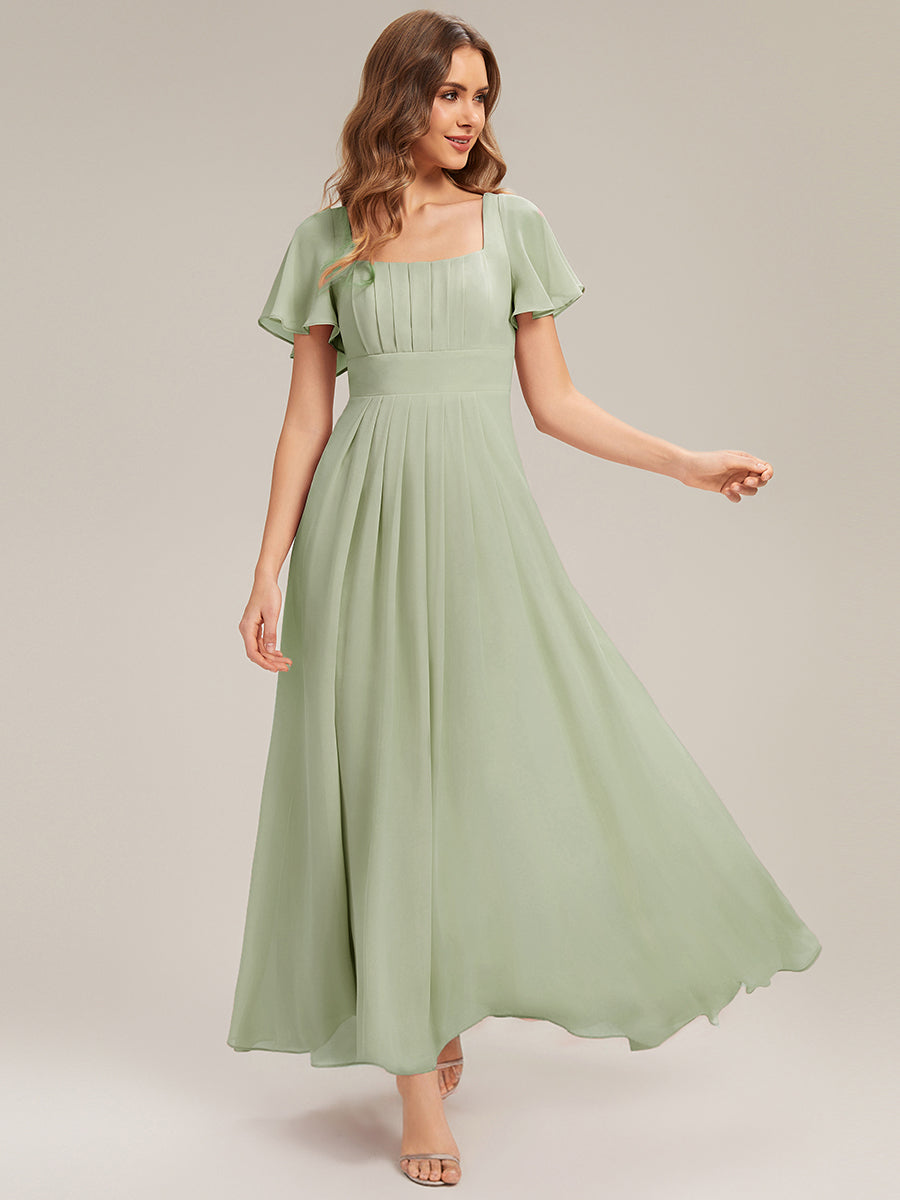 Color=Mint Green | Fast Delivery Short Sleeve Ruffle Backless Ruched A-Line Floor Length Bridesmaid Dresses-Mint Green 21