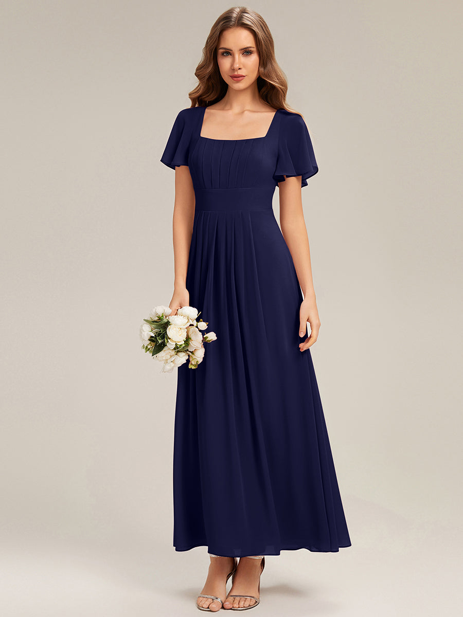 Color=Navy Blue | Bulk Order Short Sleeve Ruffle Backless Ruched A-Line Maxi Bridesmaid Dresses-Navy Blue 24
