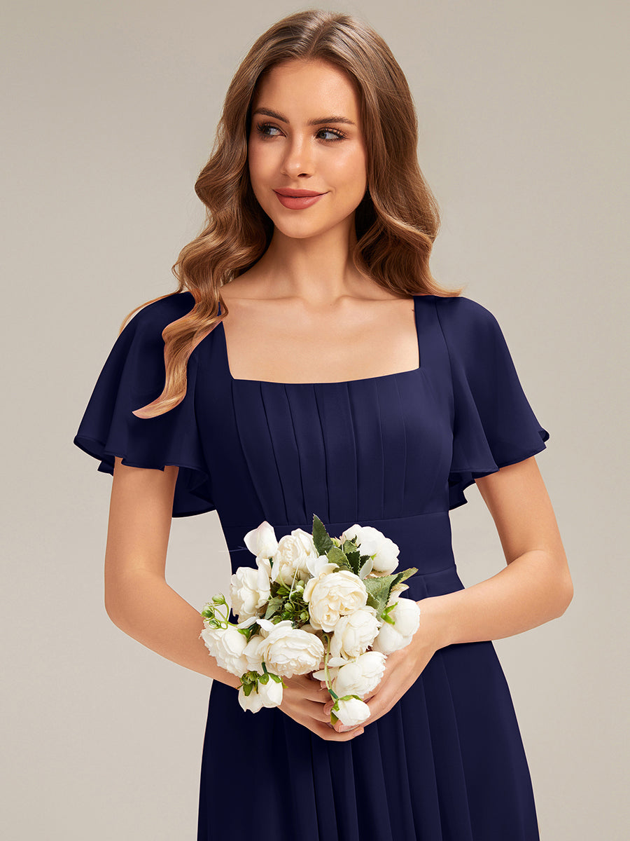 Color=Navy Blue | Bulk Order Short Sleeve Ruffle Backless Ruched A-Line Maxi Bridesmaid Dresses-Navy Blue 23