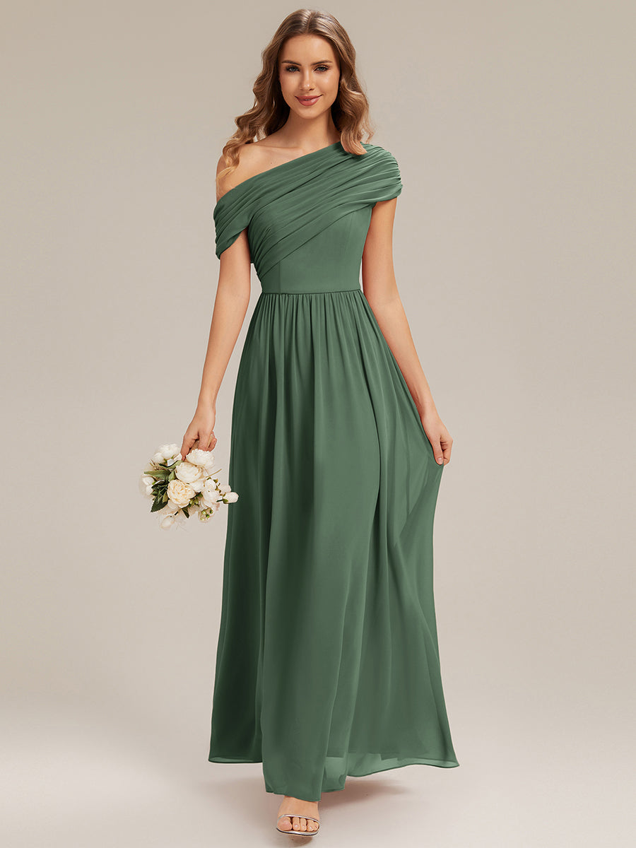 Color=Eucalyptus | Wholesale Asymmetrical Off Shoulder Gathered A-Line Floor Length Bridesmaid Dresses-Eucalyptus 15