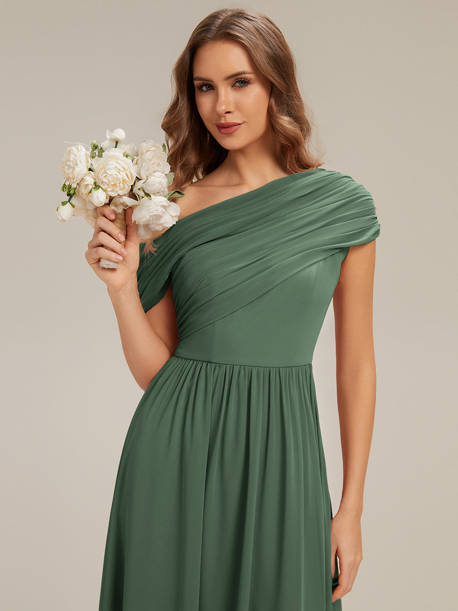 Color=Eucalyptus | Wholesale Asymmetrical Off Shoulder Gathered A-Line Floor Length Bridesmaid Dresses-Eucalyptus 13