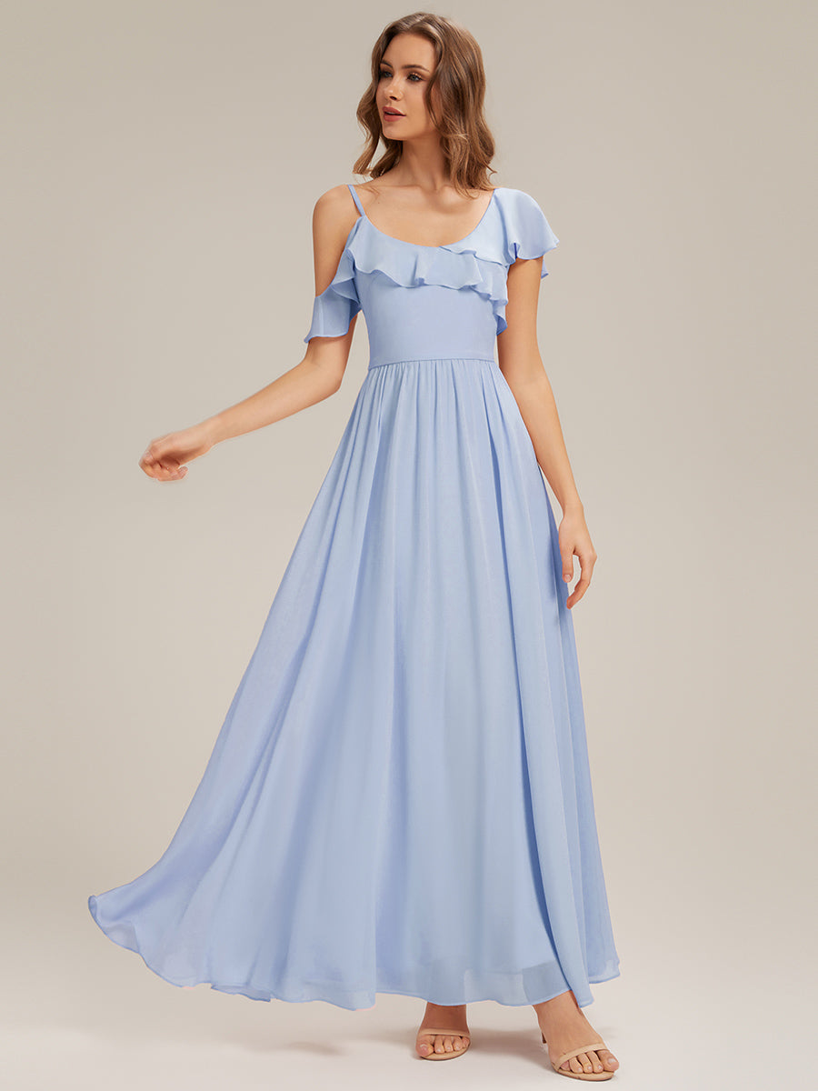 Color=Ice Blue | Volume Discounts Short Sleeve Ruffle Asymmetrical A-Line Floor Length Bridesmaid Dresses-Ice Blue 1