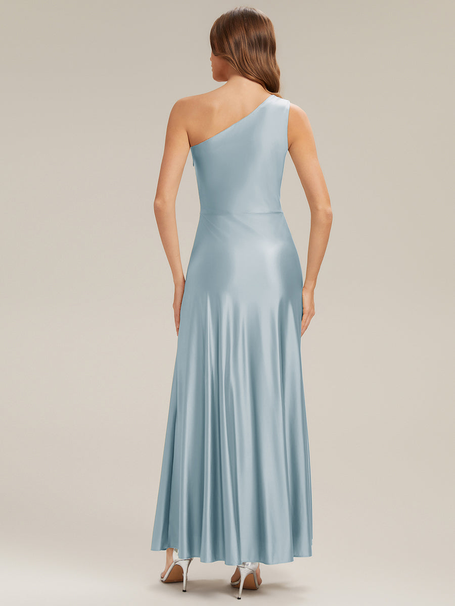 Color=Sky Blue | Bulk Order Sleeveless A-Line High Stretch Asymmetrical Floor Length Dress with Thigh-High Slit, Bridesmaid Dresses-Sky Blue 2