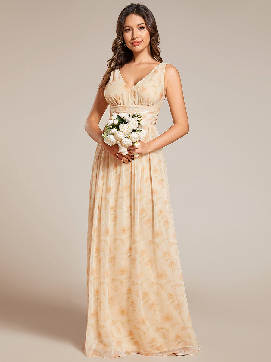 Color=Golden Roses | Double V-Neck Elegant Maxi Long Wholesale Evening Dresses-Golden Roses 3