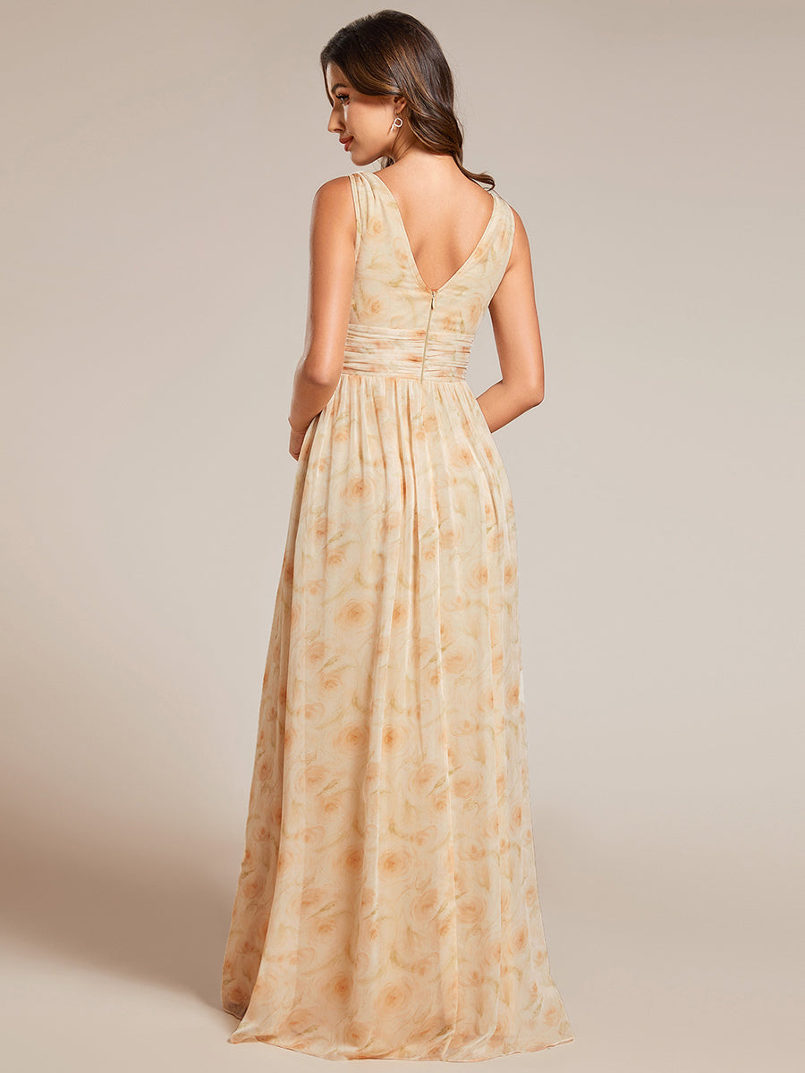 Color=Golden Roses | Double V-Neck Elegant Maxi Long Wholesale Evening Dresses-Golden Roses 4