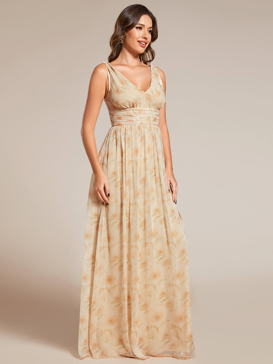 Color=Golden Roses | Double V-Neck Elegant Maxi Long Wholesale Evening Dresses-Golden Roses 5
