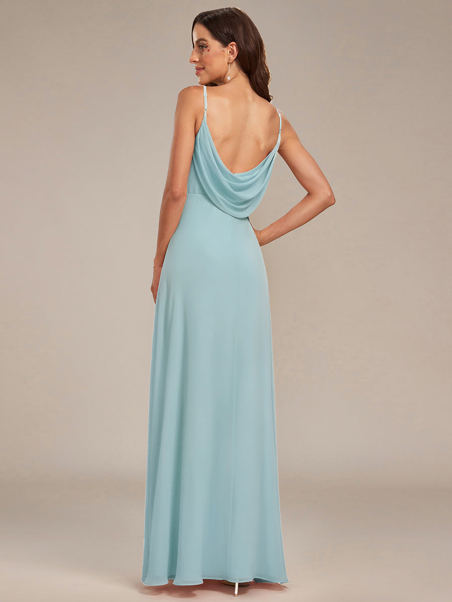 Color=Sky Blue | B2B-Exclusive Sleeveless V-Neck Pleated Backless A-Line Floor Length Bridesmaid Dresses-Sky Blue 2