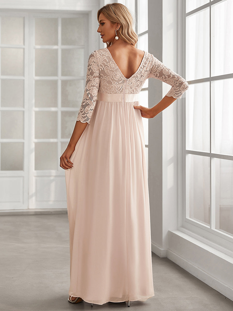 Color=Blush | Simple and Elegant Maternity Dress with A-line silhouette-Blush 2
