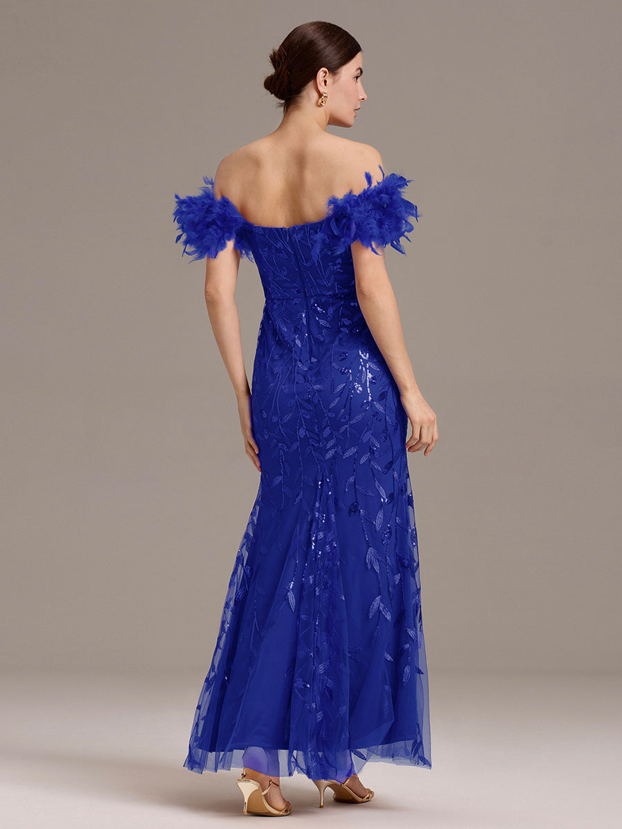 Color=Sapphire Blue | Custom Made Strapless Floor Length Mermaid Dress with Slit & Square Neck Evening Dresses-Sapphire Blue 17