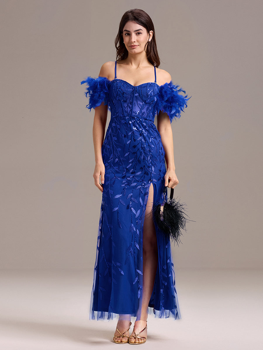 Color=Sapphire Blue | Custom Made Strapless Floor Length Mermaid Dress with Slit & Square Neck Evening Dresses-Sapphire Blue 20