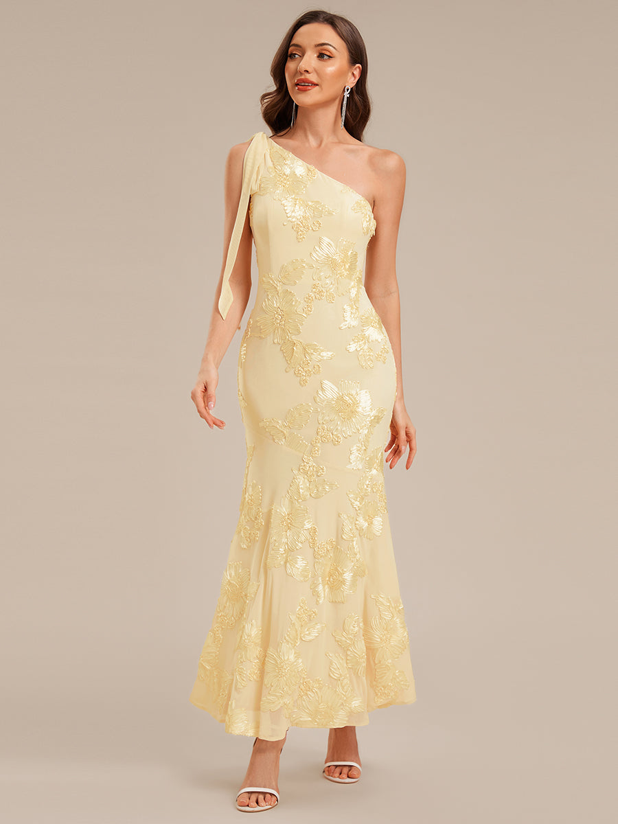 Color=Yellow | Custom Solutions Strapless Asymmetrical Fishtail Maxi Dress with Flowing Ribbons Evening Dresses-Yellow 17