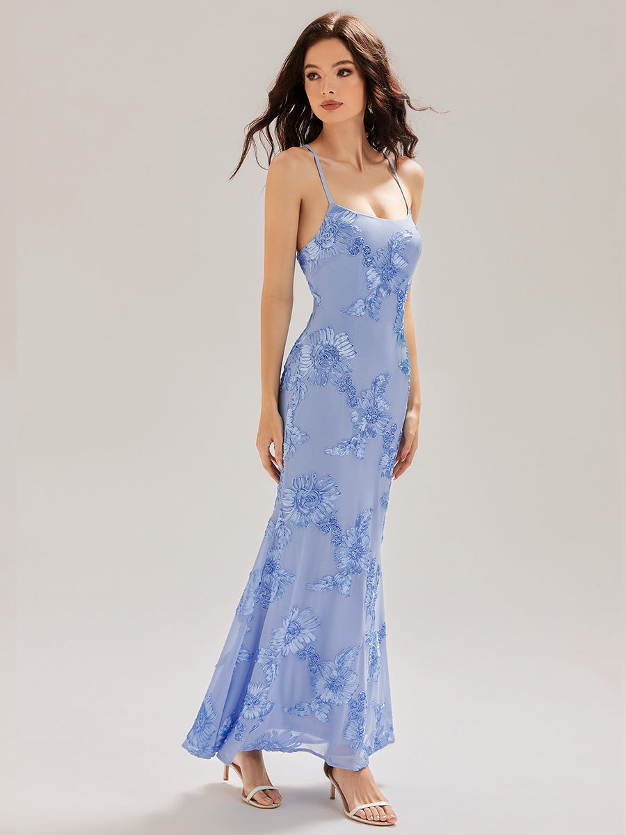 Color=Ice Blue | Custom Solutions Adjustable Spaghetti Strap Backless Fishtail Maxi Evening Dresses-Ice Blue 11