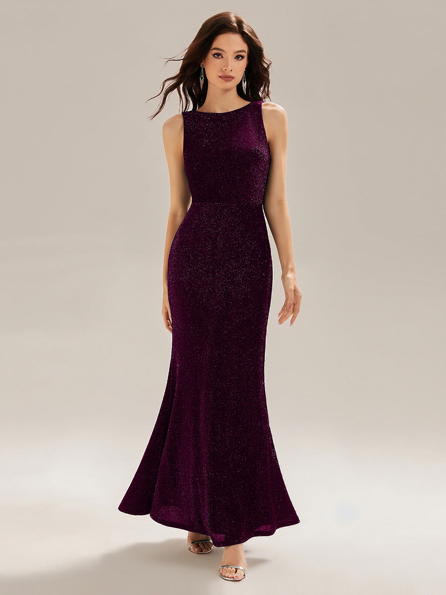 Color=Dark Purple | Custom Made Strapless High Stretch Fishtail Backless Round Neck Evening Dresses-Dark Purple 12
