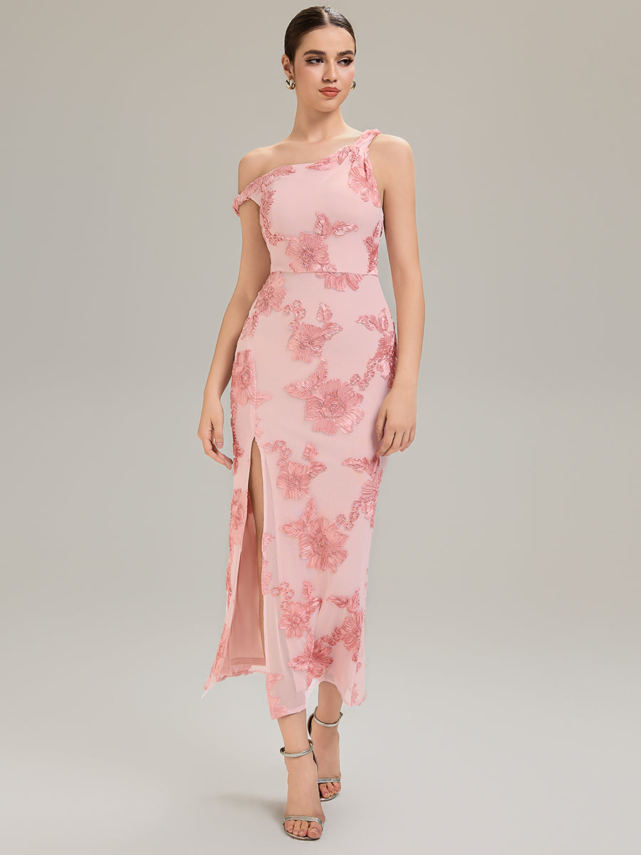 Color=Pink | Custom Solutions Strapless Sleeveless Fishtail Maxi Dress with Tie-Front Evening Dresses-Pink 20