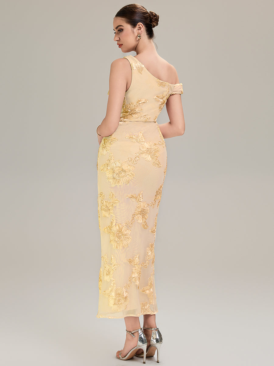 Color=Yellow | Custom Solutions Strapless Sleeveless Fishtail Maxi Dress with Tie-Front Evening Dresses-Yellow 22