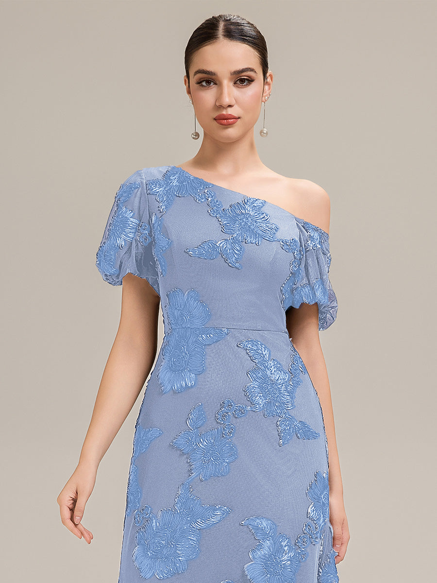 Color=Ice Blue | Custom Solutions Strapless Asymmetrical Fishtail High Stretch Maxi Evening Dresses-Ice Blue 14