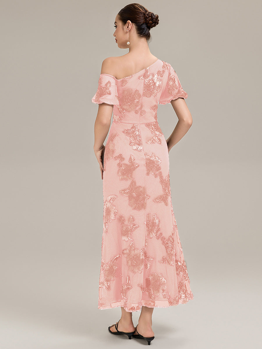 Color=Pink | Custom Solutions Strapless Asymmetrical Fishtail High Stretch Maxi Evening Dresses-Pink 19