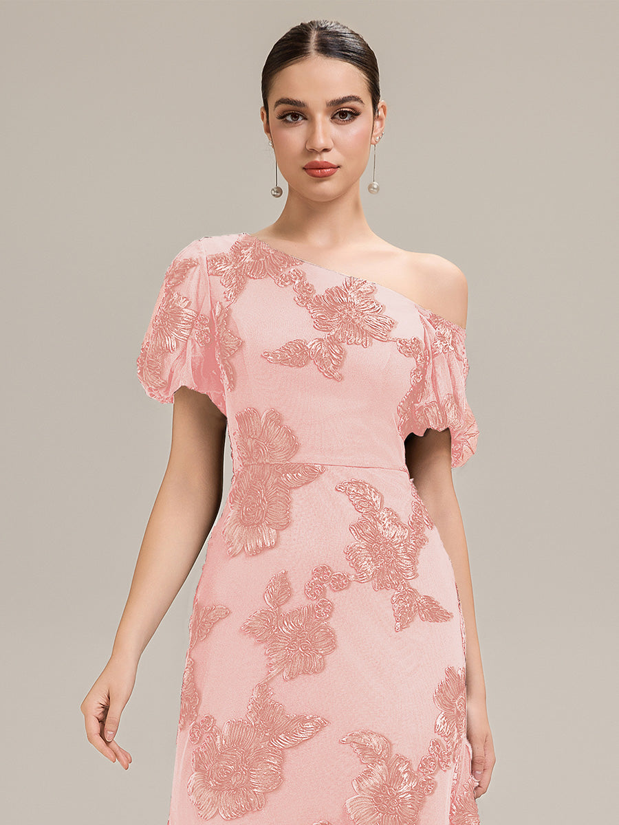 Color=Pink | Custom Solutions Strapless Asymmetrical Fishtail High Stretch Maxi Evening Dresses-Pink 20
