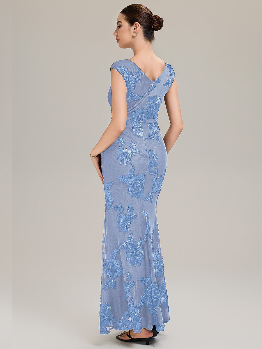 Color=Ice Blue | Custom Solutions Sleek One Shoulder Fishtail Midi Dress with Back Zipper Evening Dresses-Ice Blue 13
