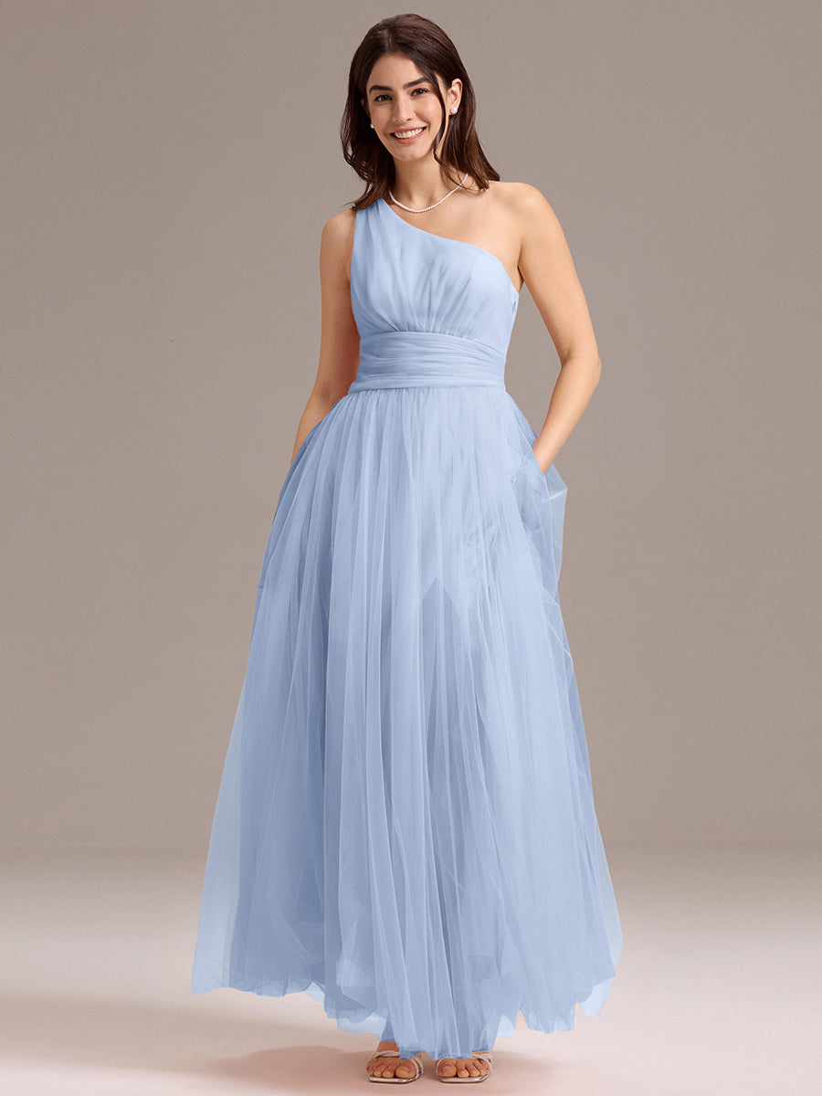 Color=Ice Blue | Custom Solutions Sleeveless Asymmetrical Pleated A-Line Floor Length Bridesmaid Dresses-Ice Blue 21