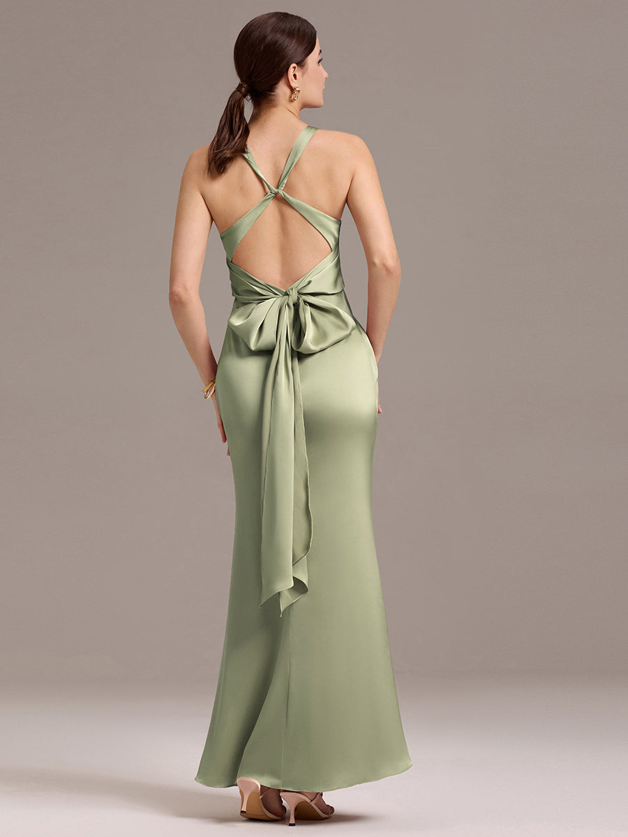 Color=Sage Green | Custom Solutions Sleeveless Deep V-Neck Backless Mermaid Floor Length Bridesmaid Dresses-Sage Green 13