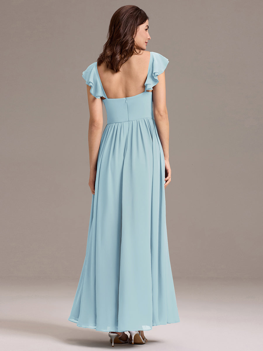 Color=Sky Blue | Custom Made Sleeveless One Shoulder Pleated A-Line Floor Length Bridesmaid Dresses-Sky Blue 7