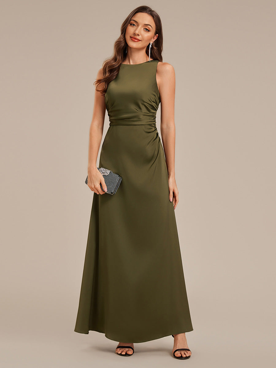 Color=Olive Green | Custom Solutions Sleeveless Halter Neck Backless A-Line Floor Length Bridesmaid Dresses-Olive Green 10