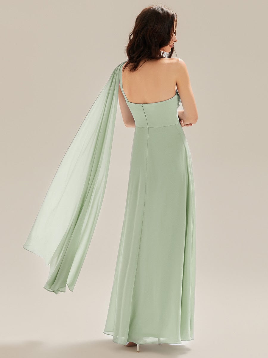 Color=Mint Green | Sleeveless One Shoulder Floral A-Line Floor Length Bridesmaid Dresses-Mint Green 16