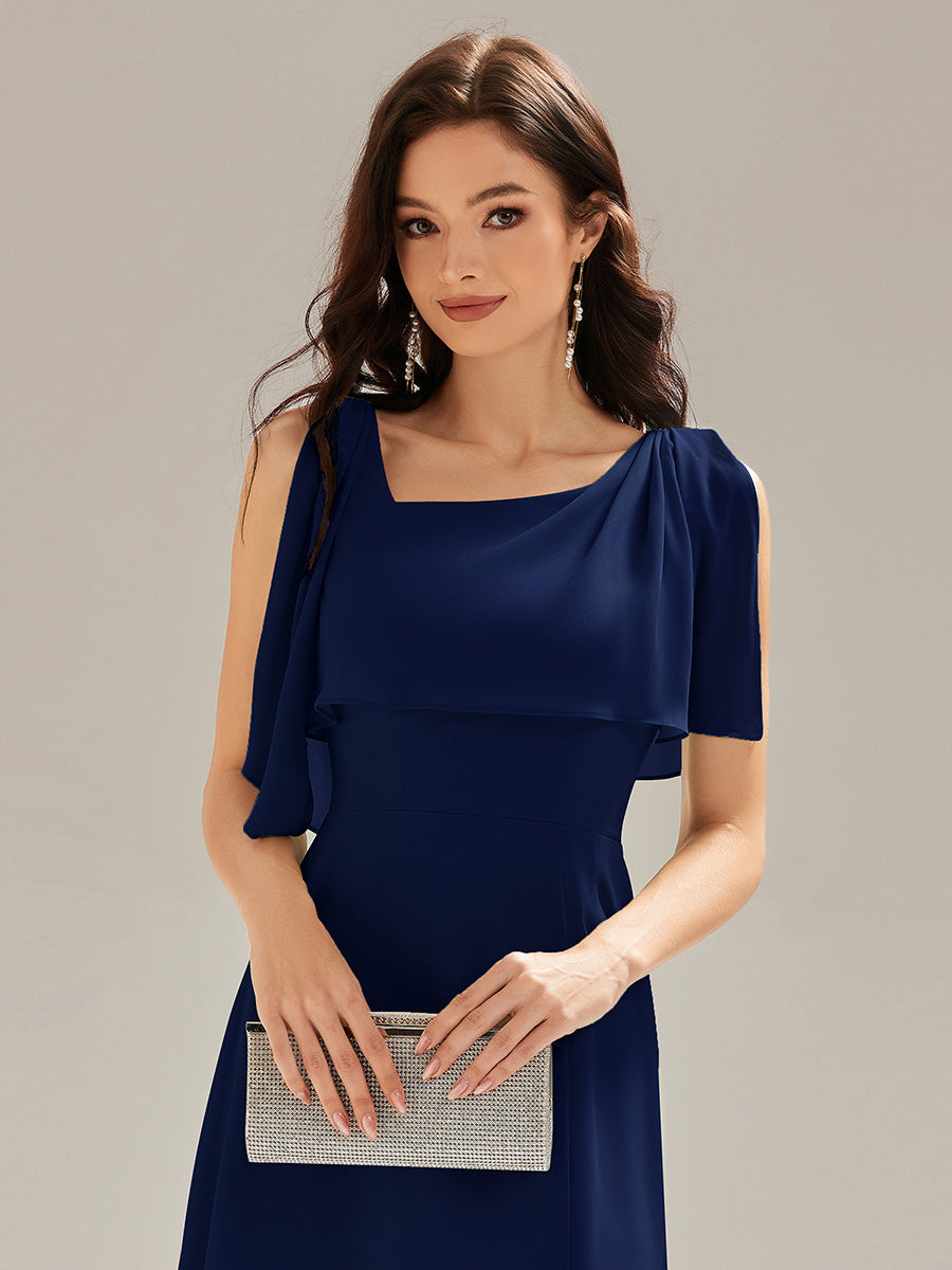 Color=Navy Blue | Custom Solutions Sleeveless Halter Neck A-Line Floor Length Dress with Thigh-High Slit, Bridesmaid Dresses-Navy Blue 17