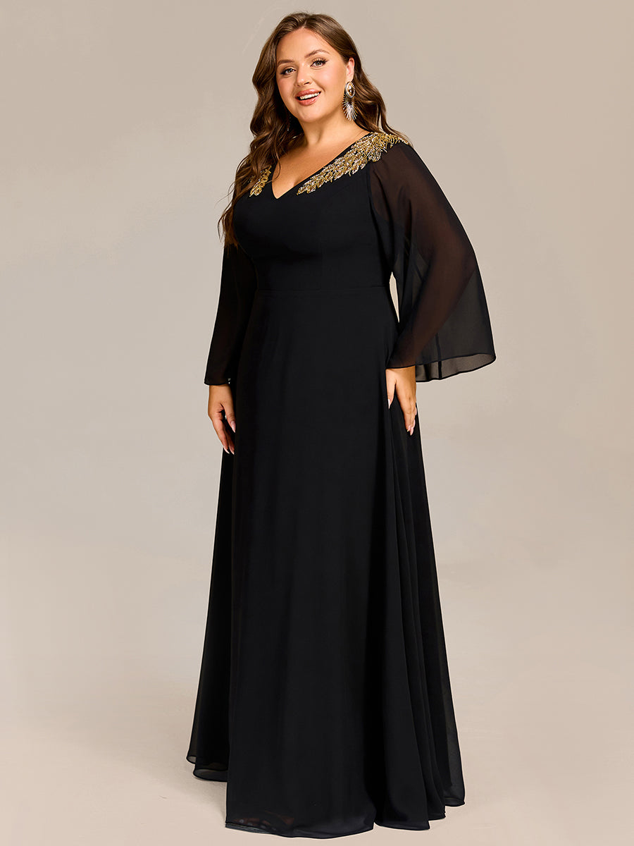 Color=Black | Bulk Wholesale Bridesmaid Sequin Dresse with Sequin Embroidery-Black 3