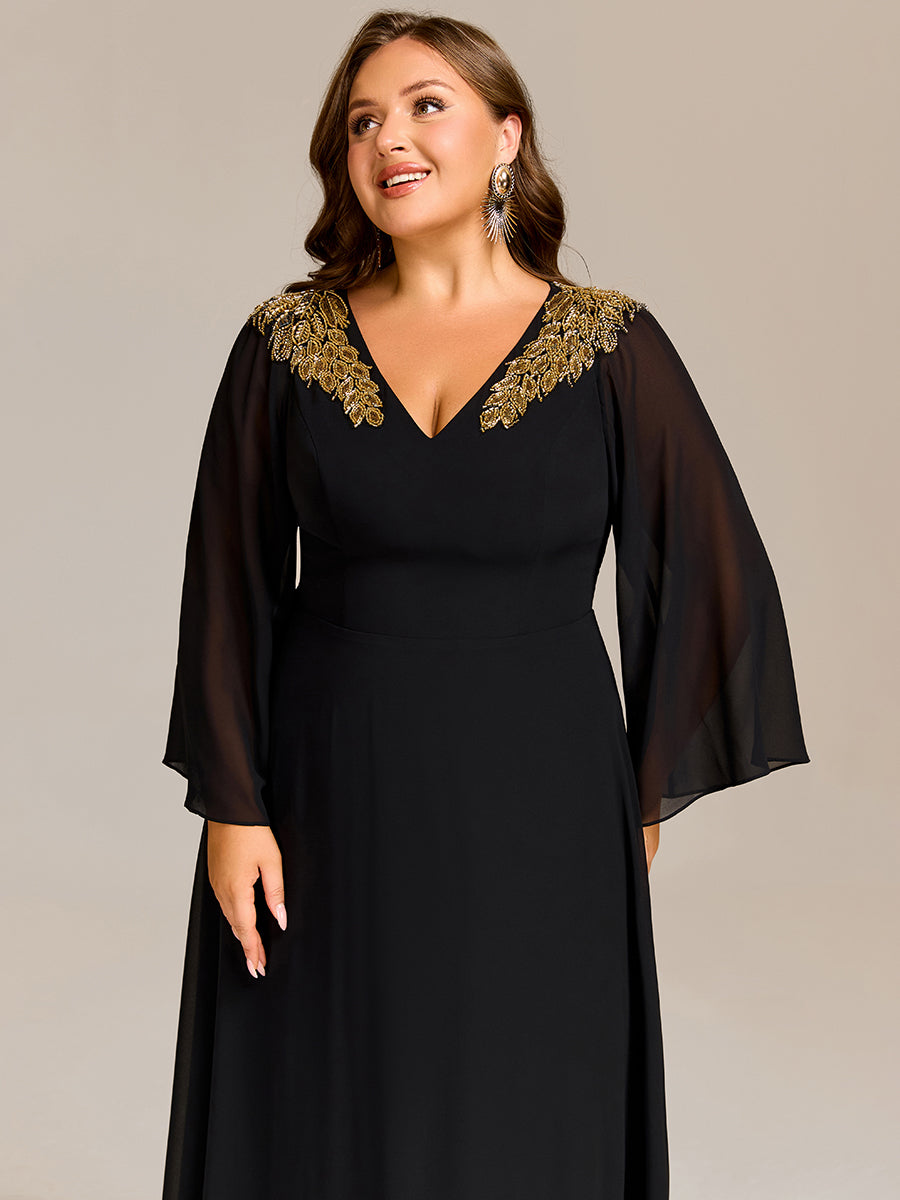 Color=Black | Bulk Wholesale Bridesmaid Sequin Dresse with Sequin Embroidery-Black 5