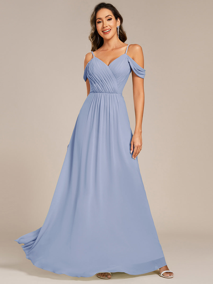 Color=Ice Blue | Fast Delivery Short Sleeve V-Neck Appliques A-Line Floor Length Bridesmaid Dresses-Ice Blue 13