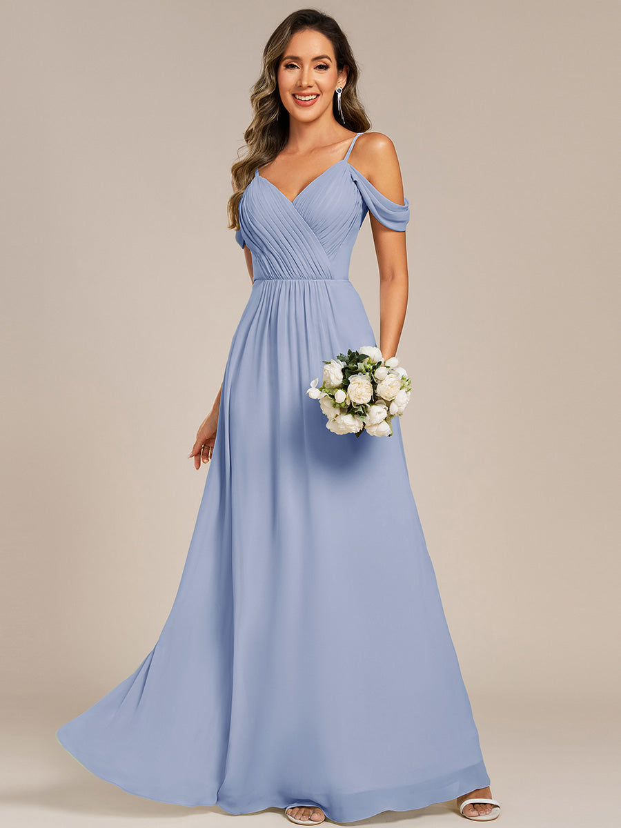 Color=Ice Blue | Fast Delivery Short Sleeve V-Neck Appliques A-Line Floor Length Bridesmaid Dresses-Ice Blue 14