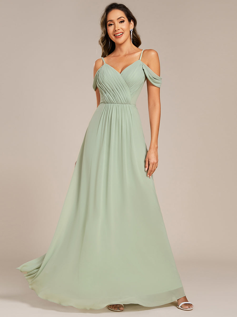 Color=Mint Green | Fast Delivery Short Sleeve V-Neck Appliques A-Line Floor Length Bridesmaid Dresses-Mint Green 18