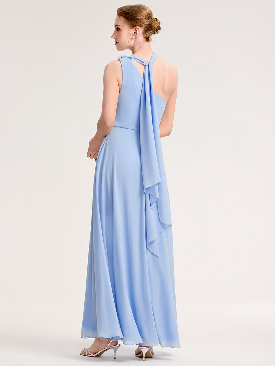 Color=Ice Blue | Sleeveless A-Line Floor Length Asymmetrical Dress with Thigh-High Slit-Ice Blue 2