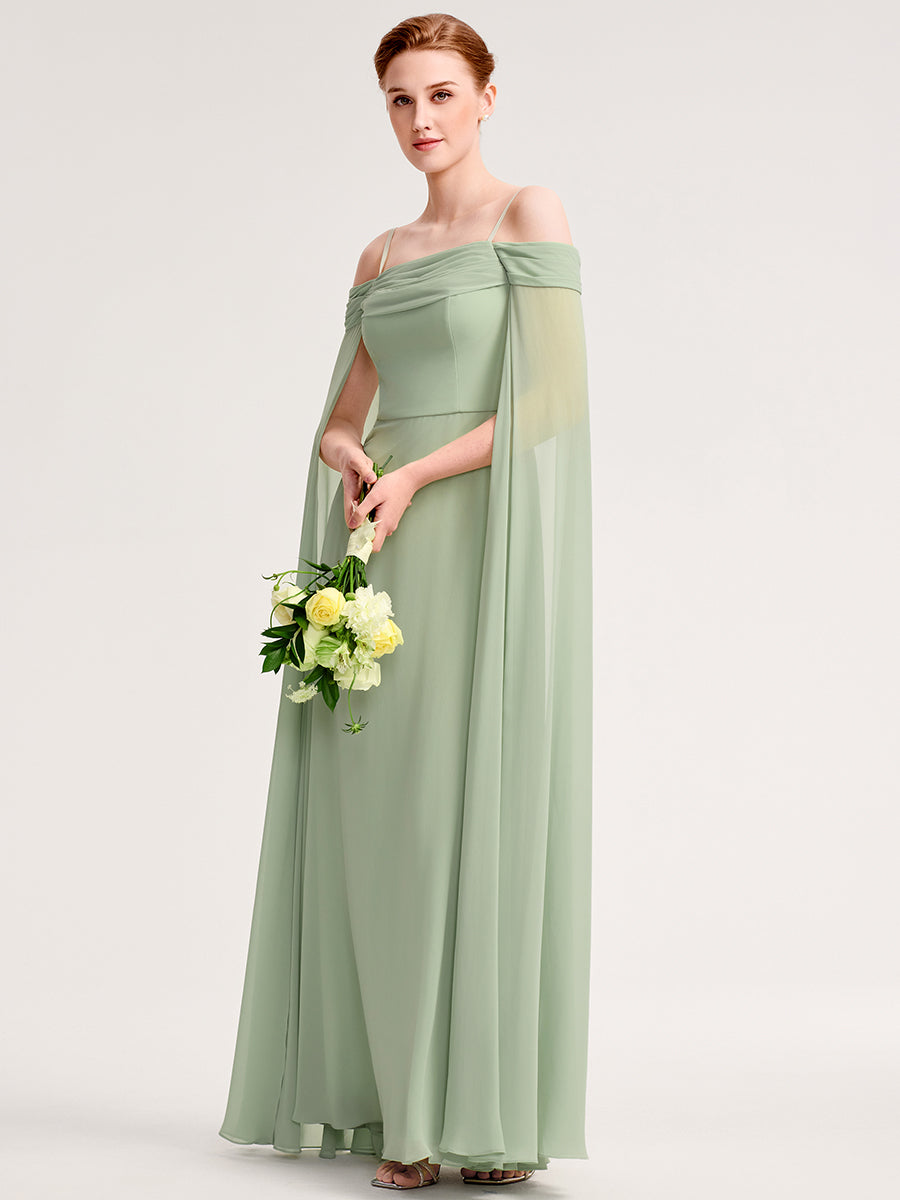 Color=Mint Green | Ever Pretty Wholesale Spaghetti Straps Asymmetrical Split & Padded Bust Chiffon Bridesmaid Dress-Mint Green 4
