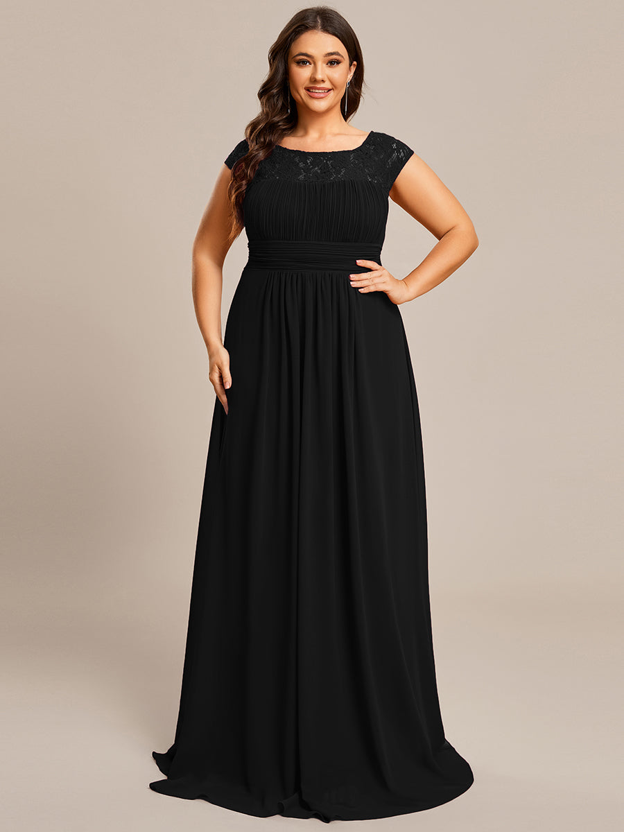 Color=Black | Plus Maxi Long Hollow Lace Wholesale Evening Dresses-Black 5