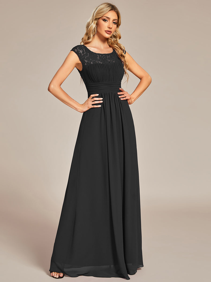 Color=Black | Maxi Long Hollow Lace Wholesale Evening Dresses-Black 5
