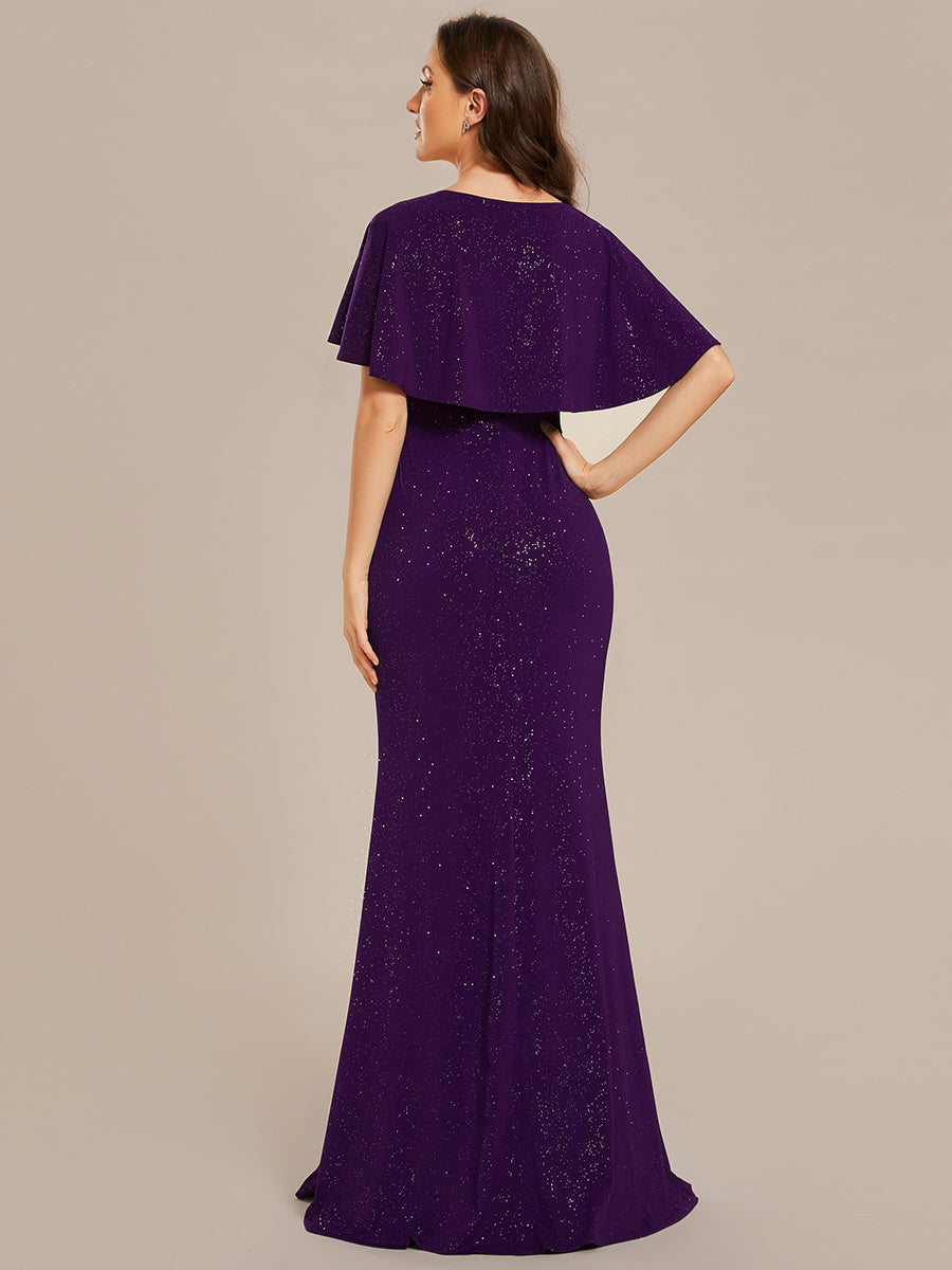 Color=Dark Purple | Plus Glitter Split Wholesale Evening Dresses-Dark Purple 3