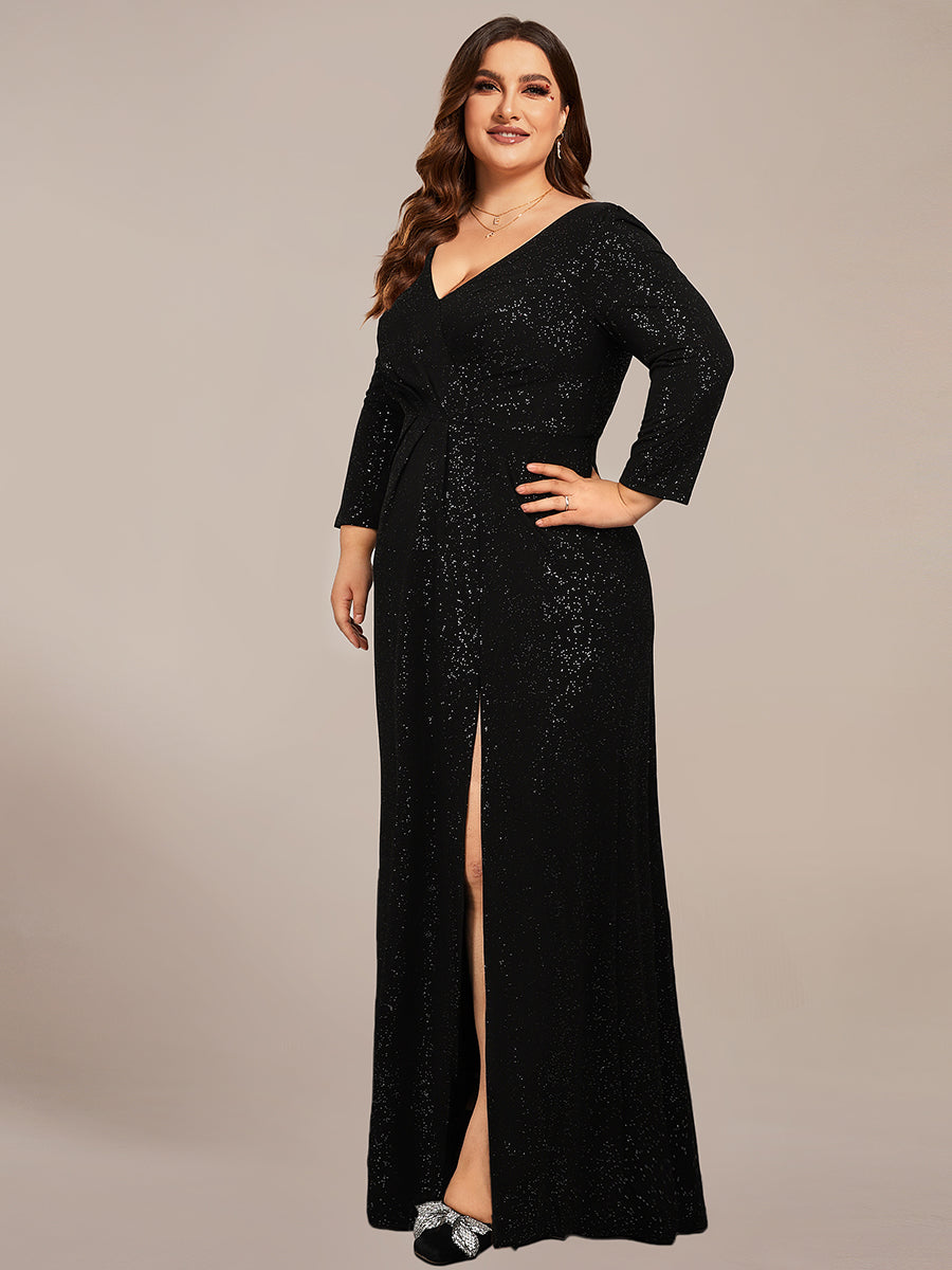Exquisite Plus Size Split Wholesale Evening Dress with Long Sleeves Exquisite Plus Size Split Wholesale Evening Dress with Long Sleeves