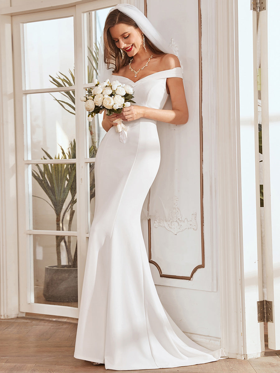 Sexy Wedding Dress | Wholesale Off Shoulder Simple Fishtail Dresses Sexy Wedding Dress | Wholesale Off Shoulder Simple Fishtail Dresses