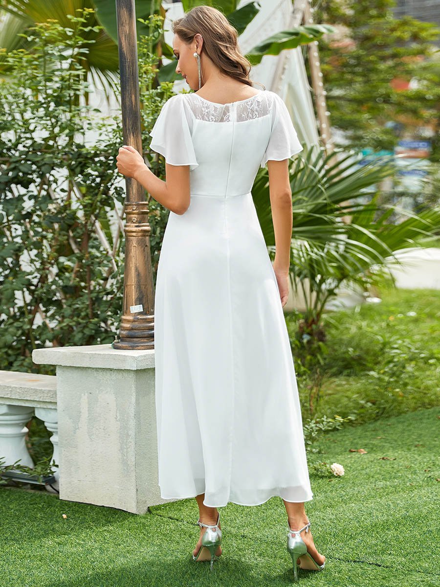 Color=Cream | Women'S Casual Boat Neck A-Line Midi Dress Wholesale-Cream 2