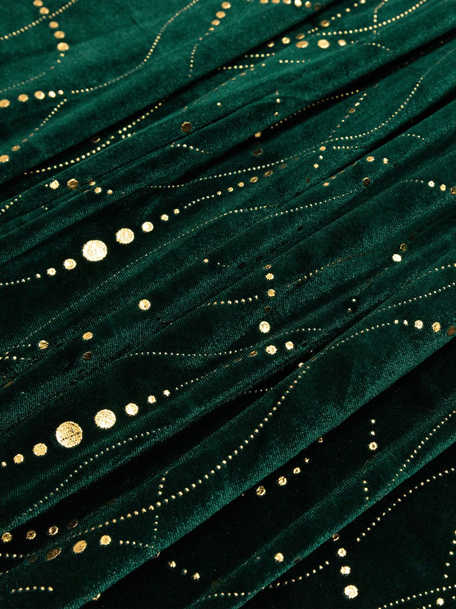 Color=Dark Green | Elegant Plus Size Bodycon High-Low Velvet Party Dress-Dark Green 6