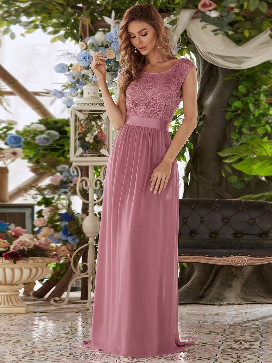 Color=Orchid | Wholesale Fahion Bridesmaid Dresses With Lace-Orchid 1