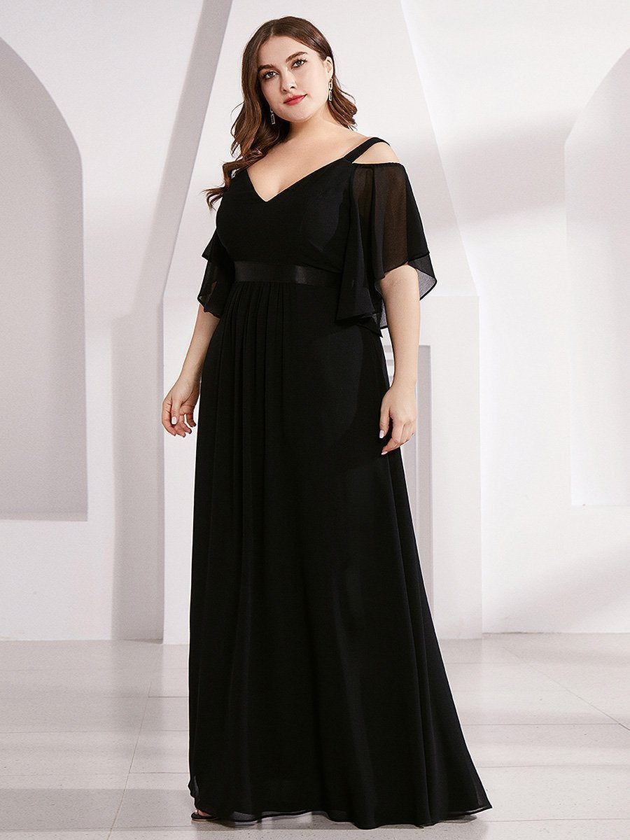 Color=Black | Women'S A-Line Off Shoulder Floor Length Bridesmaid Dresses Ep07871-Black 9