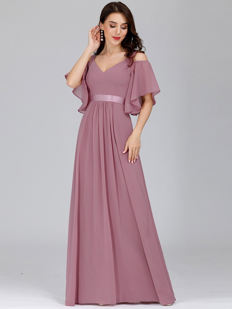 Color=Purple Orchid | Women'S A-Line Off Shoulder Floor Length Bridesmaid Dresses Ep07871-Purple Orchid 1