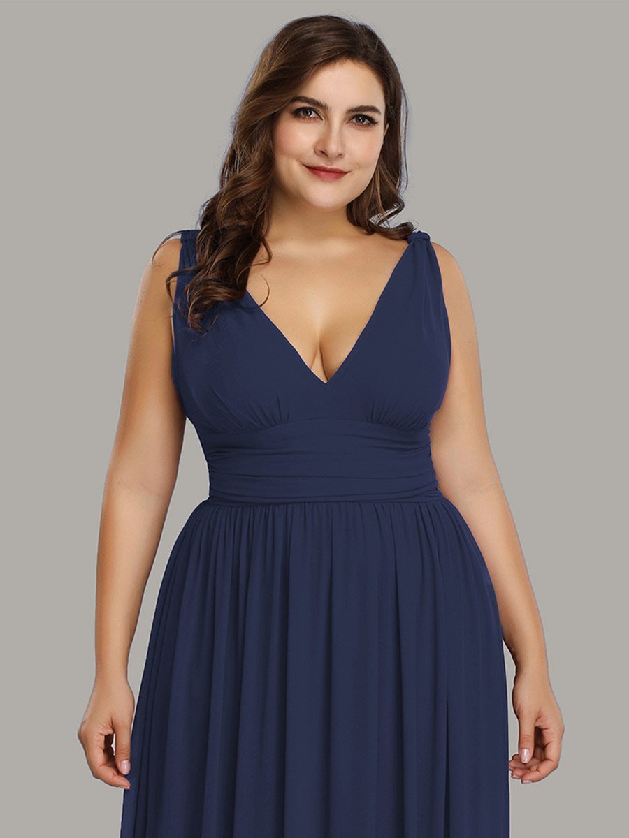 Color=Navy Blue | double-v-neck-maxi-long-wholesale-plus-size-evening-dresses-epp9016-Navy Blue 7
