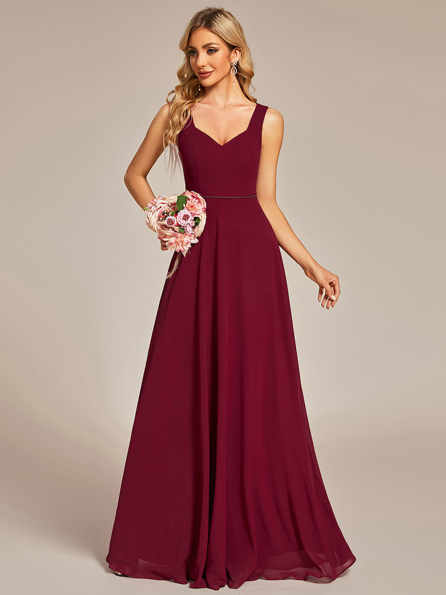 Color=Burgundy | Backless Butterfly Design Chiffon Wholesale Bridesmaid Dresses-Burgundy 4