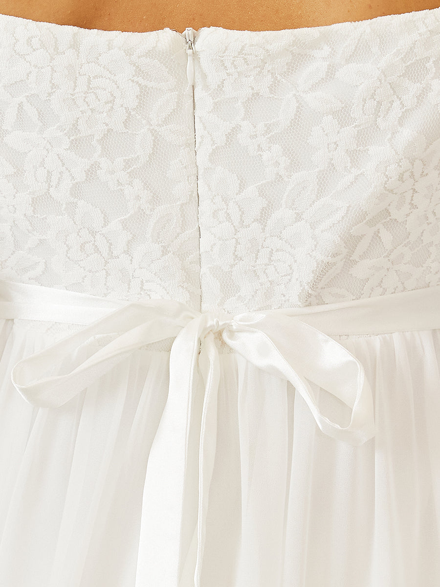 Color=Cream | Lantern Sleeves A Line Floor Length Wholesale Maternity Dresses-Cream 5